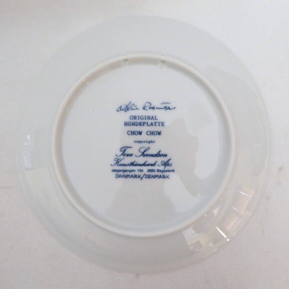 VINTAGE CHOW CHOW DOG PORCELAIN PLATE 2880 TOVE SVENDSEN DENMARK - Picture 4 of 6
